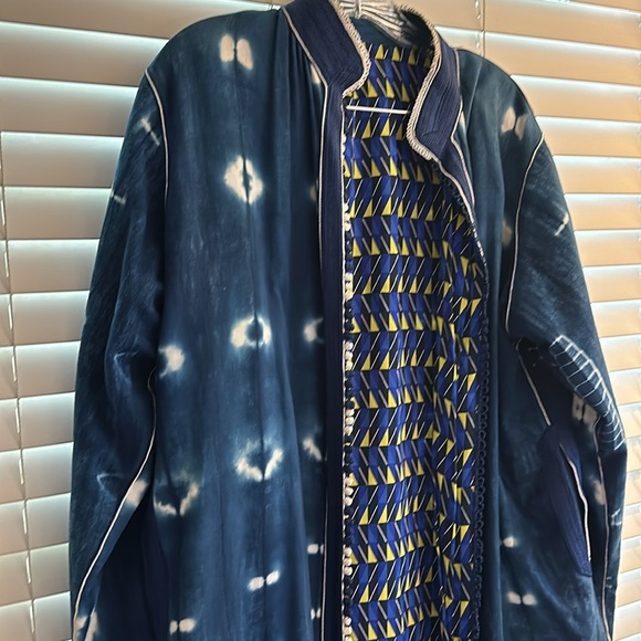 Dark blue indigo cloth long jacket from Marrakech. - Picture 8 of 13